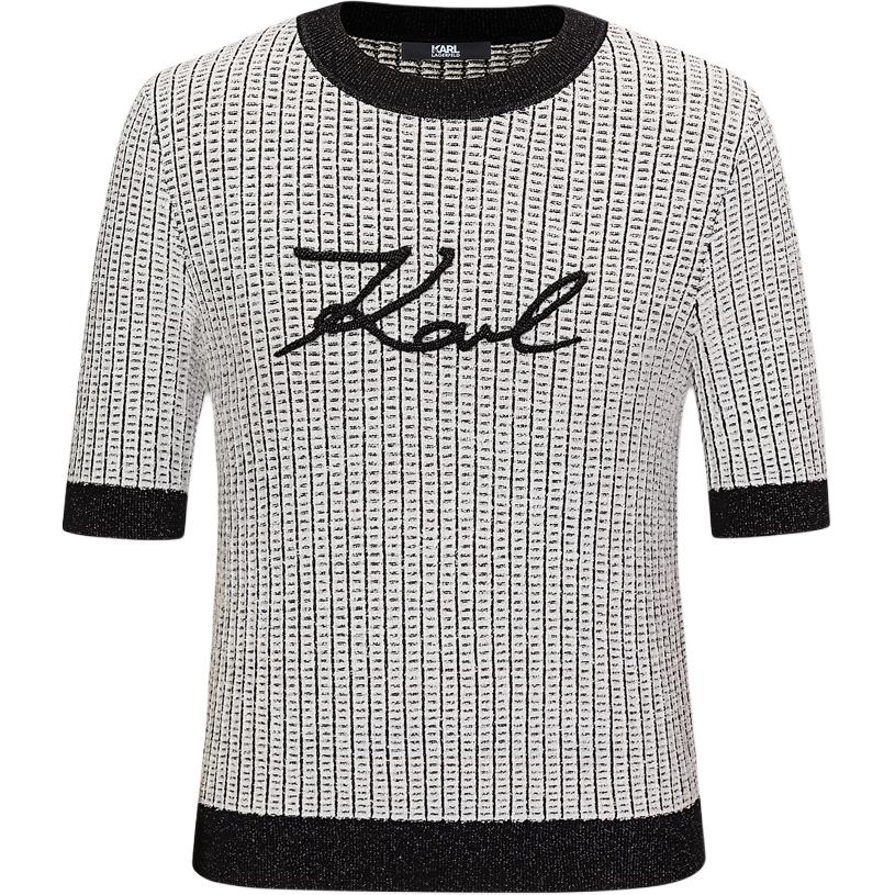 

KARL LAGERFELD / Karl Lagerfeld Jeans KARL LAGERFELD SS24 Джемпер женский, черный, белый