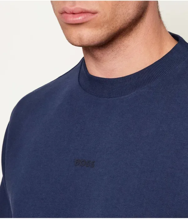 Толстовка WeSmallcrew comfort fit Boss Orange, темно-синий — фото 4