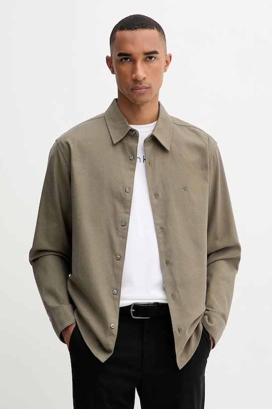 

Хлопковая рубашка Calvin Klein, зеленый