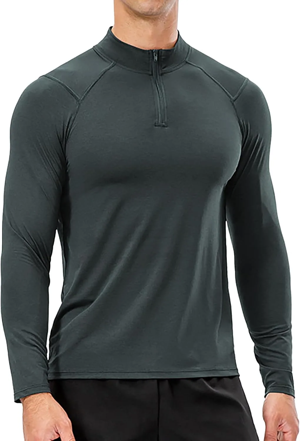 

Длинный спортивный свитер с четвертью молнией, влагоотводящий и быстросохнущий Lancorn