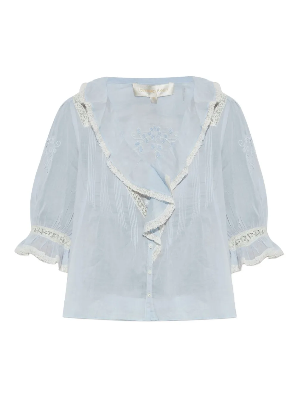 

Блузка Sinora с оборками Loveshackfancy, синий