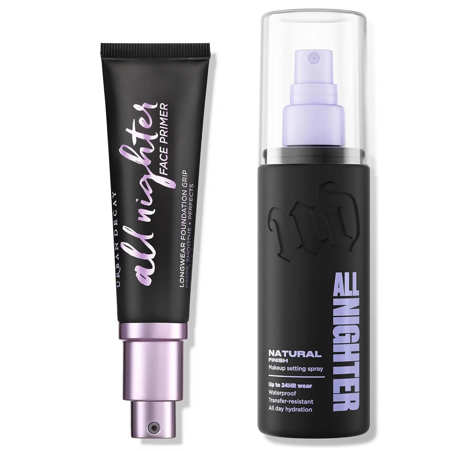 Набор Urban Decay All Nighter: праймер для лица и спрей-фиксатор макияжа Natural Finish - All Nighter Waterproof Setting Spray (118 мл) и праймер для стойкого макияжа (30 мл)