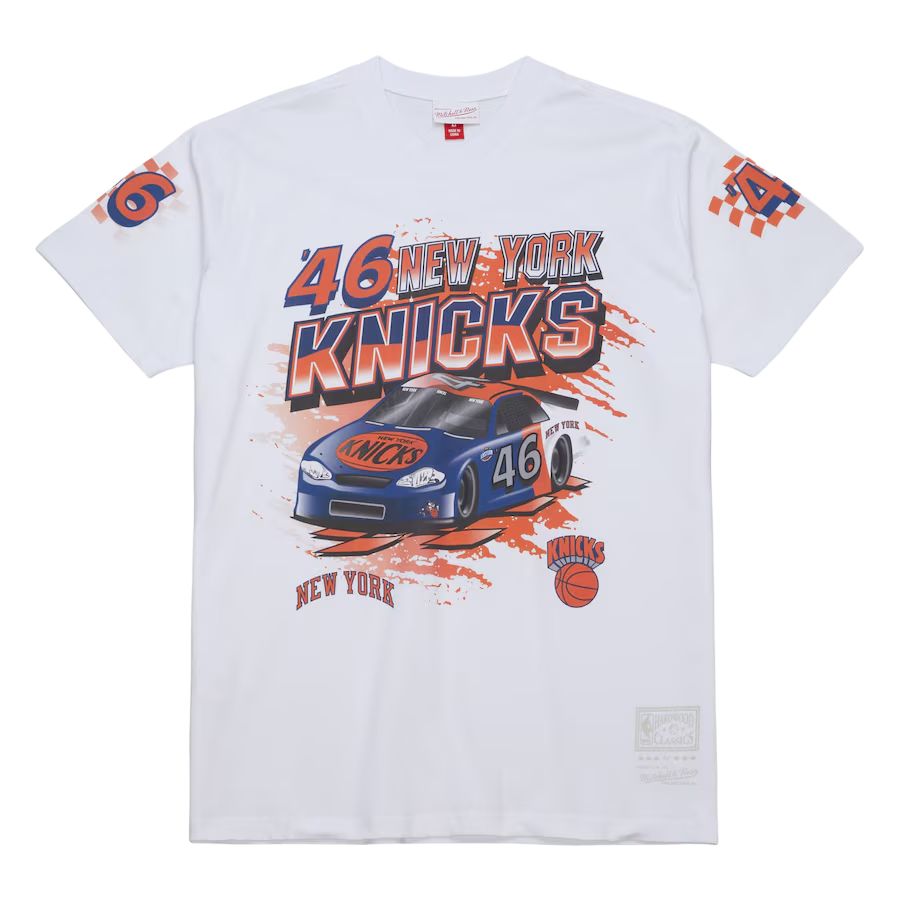 

Mitchell Ness Футболка Mitchell & Ness x NBA New York Knicks мужская белая, Белый, Mitchell Ness Футболка Mitchell & Ness x NBA New York Knicks мужская белая