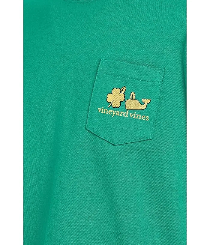 Футболка с длинным рукавом хлопок Long Sleeve Pocket Tee Vineyard Vines Kids, Hibiscus Breaker — фото 3