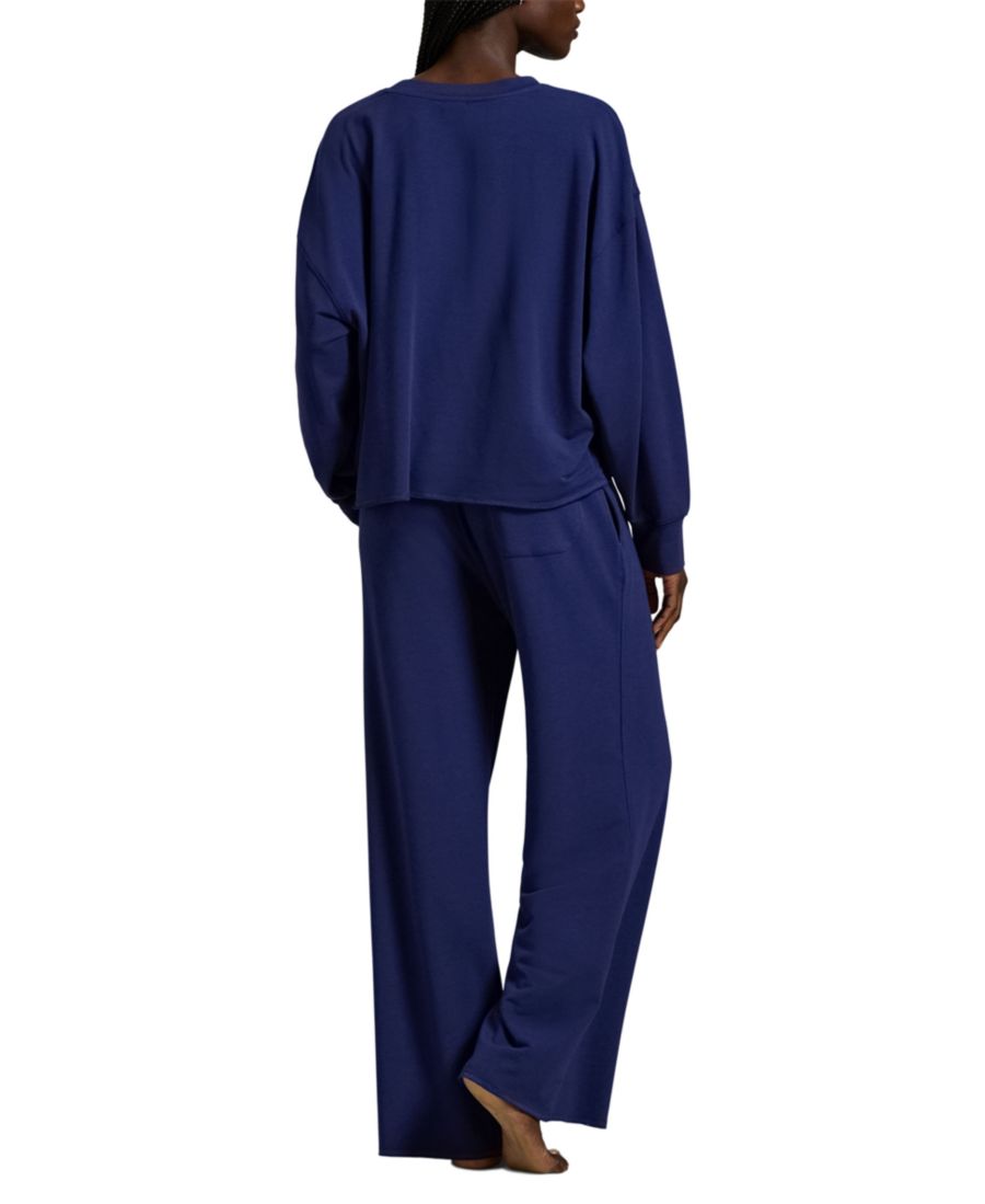 Женский пижамный комплект из двух частей: топ с круглым вырезом и брюки Polo Ralph Lauren, Blue — фото 4