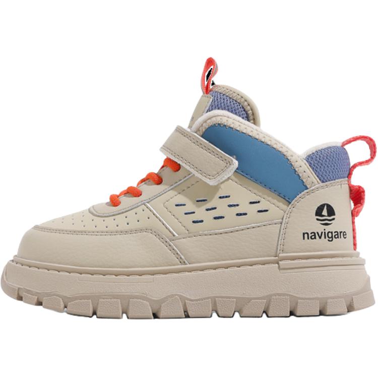 

Утепленные детские скейтерские кроссовки Mid top с флисовой подкладкой, противоскользящей подошвой, амортизацией и устойчивостью к истиранию NAVIGARE, бежевый хаки