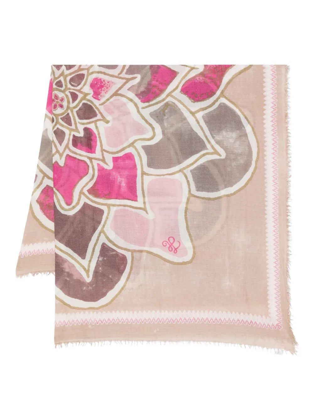 

Шарф с бахромой и цветочным принтом Hemisphere, нейтральный