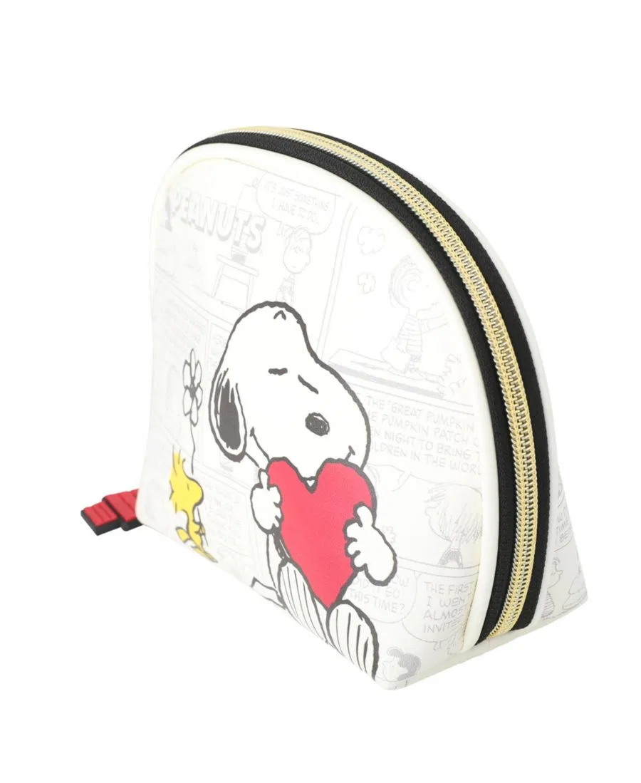 Косметичка Снупи, на молнии, с комиксным принтом Peanuts, серебряный — фото 2