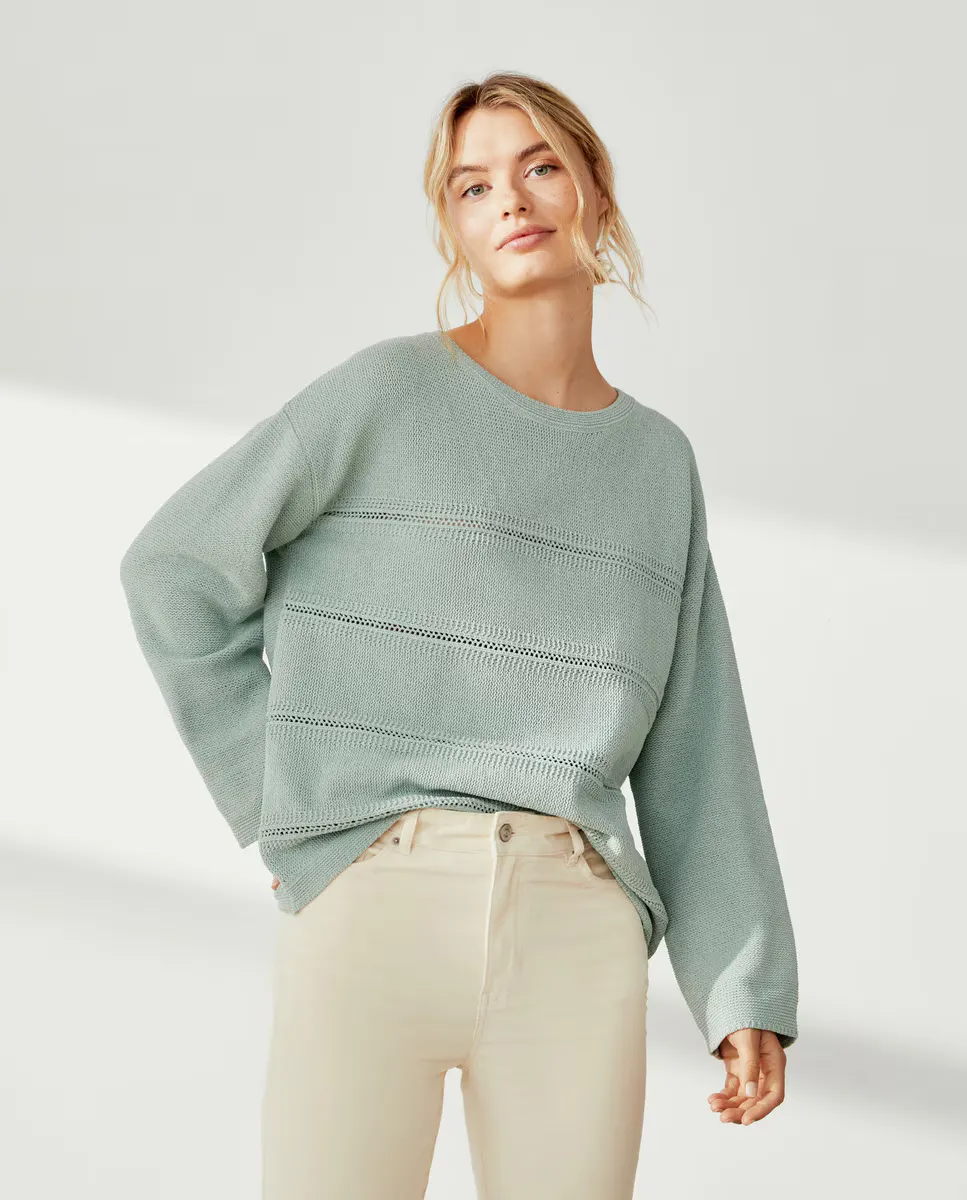 

Женский свитер из синели с круглым вырезом Southern Cotton, цвет Jabón