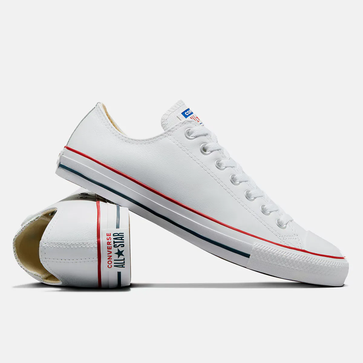 Converse Chuck Taylor All Star Low кожаные унисекс повседневные кеды, белый — фото 2