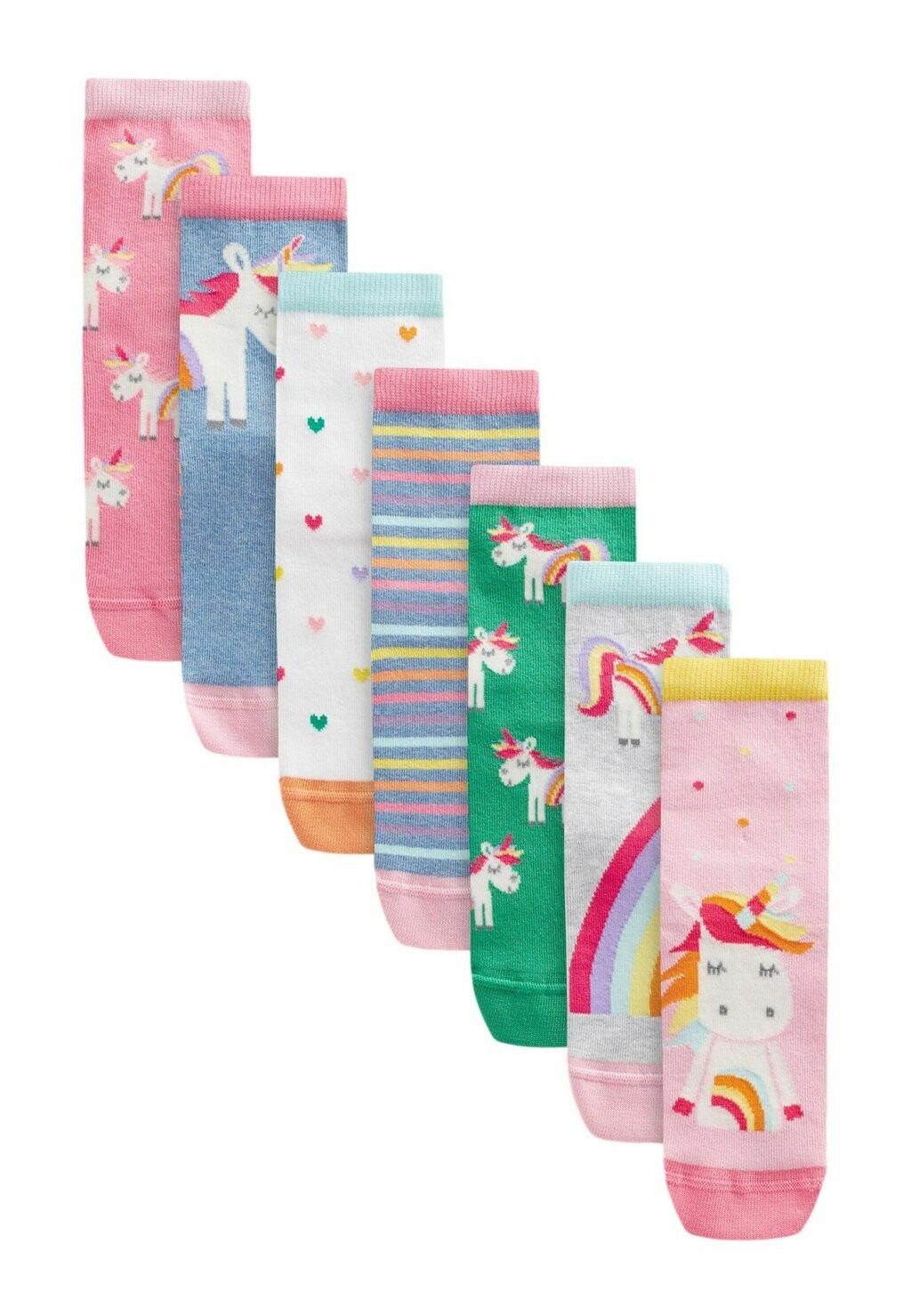 

Носки RICH UNICORN 7 PACK Next, цвет pink green and blue