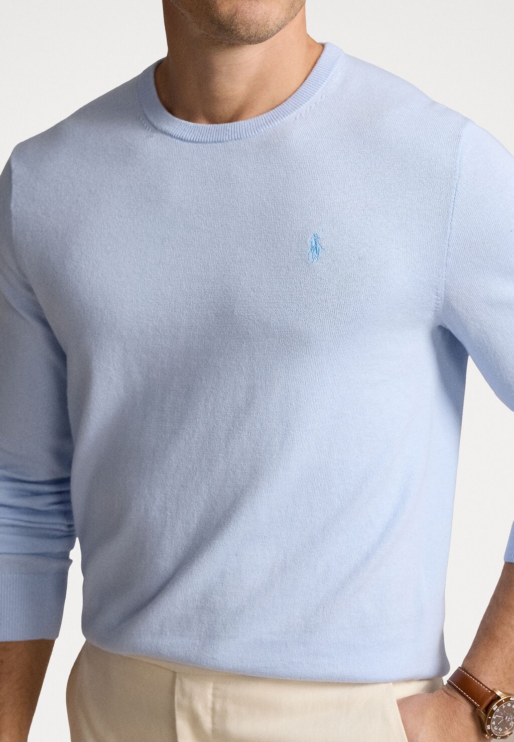 

Вязаный свитер COTTON-CASHMERE CREWNECK SWEATER Ralph Lauren, синий