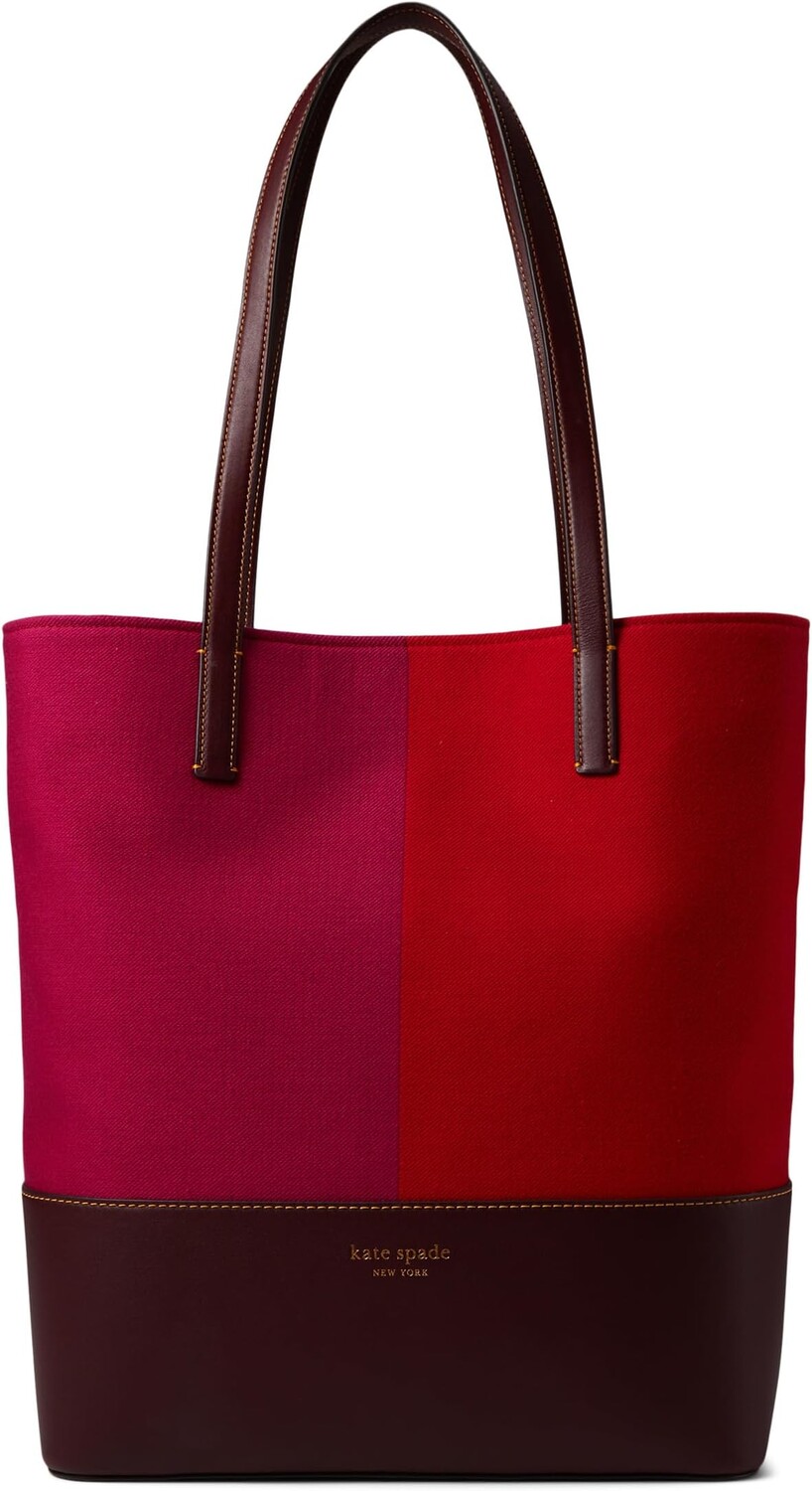 

Сумка Kate Spade New York Waverly Racing Stripe Jacquard Large Tote, цвет Cordovan Multi