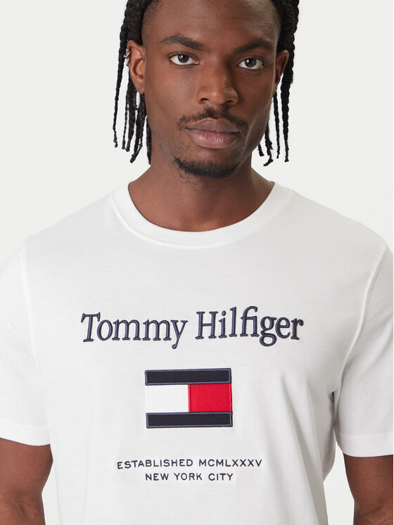 Футболка regular fit Embro Flag MW0MW42736 Tommy Hilfiger, белый — фото 4