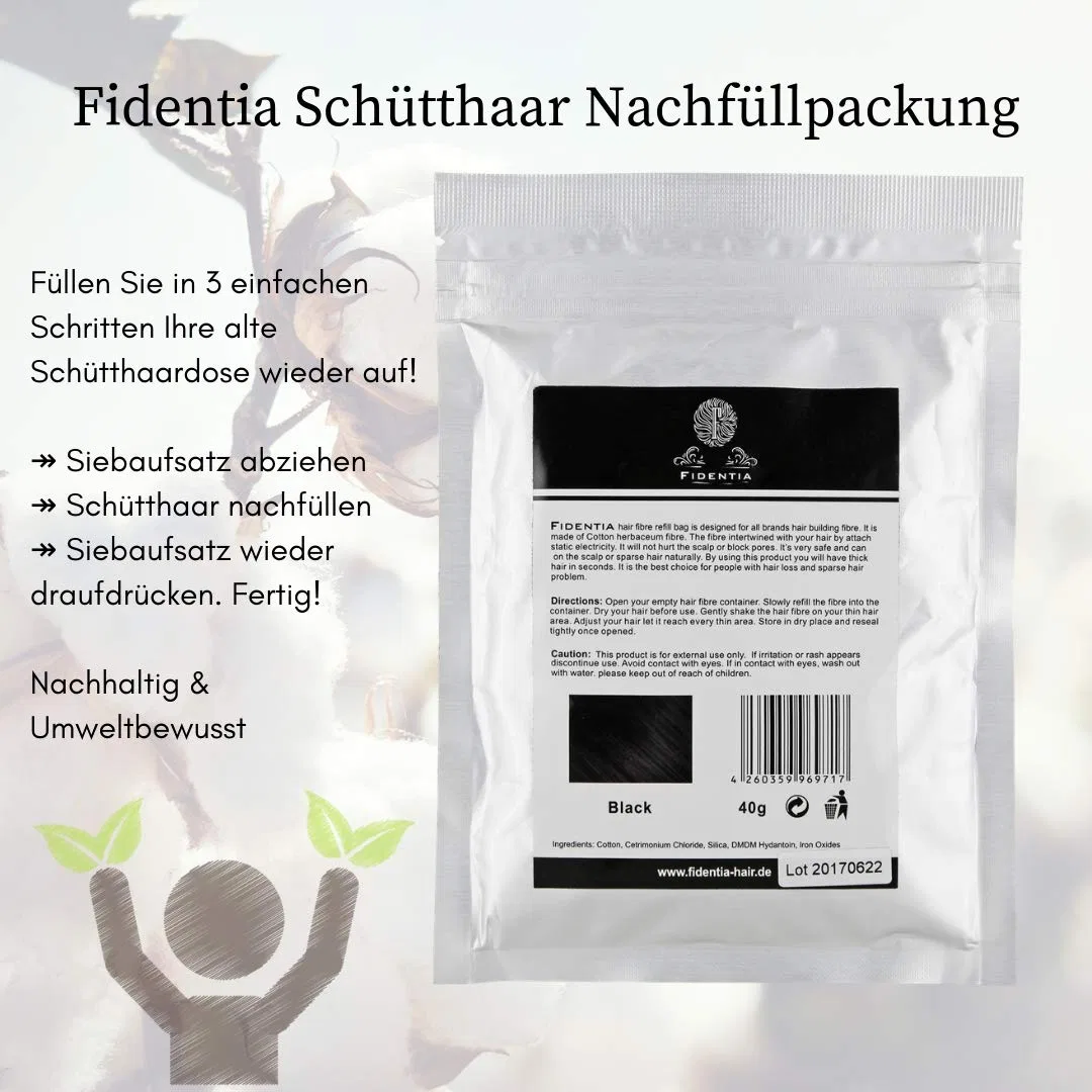 Набор для пополнения Fidentia Premium Pouring Hair, 40 г, темно-коричневый Fidentia, Dark Brown — фото 3