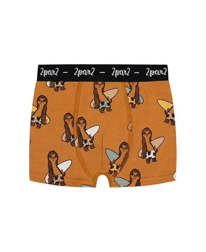 

Боксеры для мальчиков из органического хлопка с принтом - малыши, старшие дети Deux par Deux, коричневый