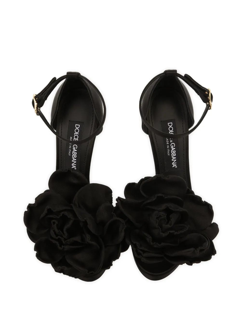 Босоножки Keira 105 с цветочной аппликацией DOLCE & GABBANA, черный — фото 4