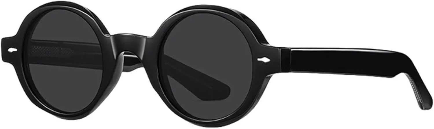 

Женские поляризованные солнцезащитные очки, мужские солнцезащитные очки UV400 из ацетата в круглой оправе, для кемпинга и вечеринок VFDHN, Bright Black Gray