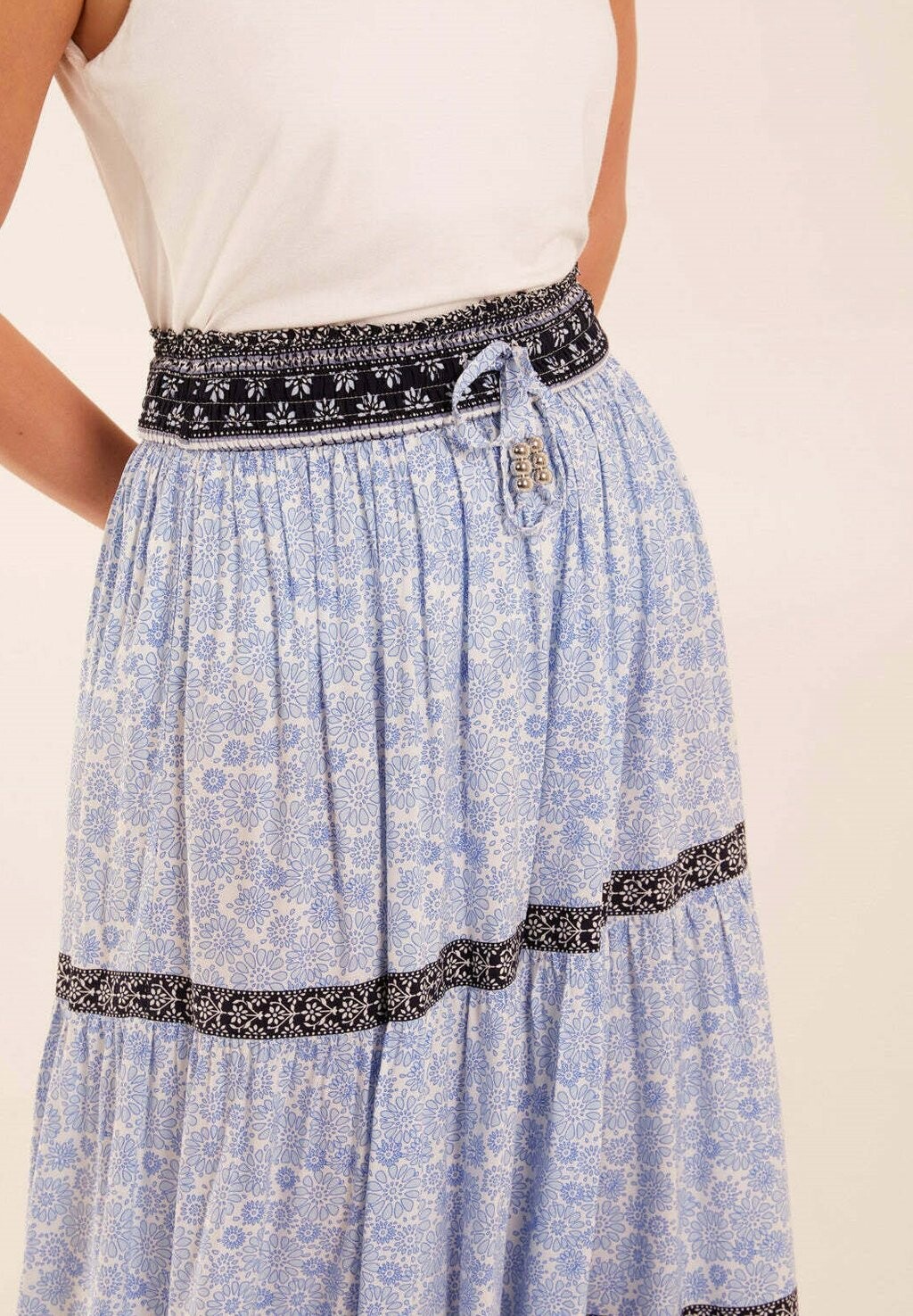 

Юбка А-силуэта CONTRAST PRINTED TIERED Blue Vanilla, синий