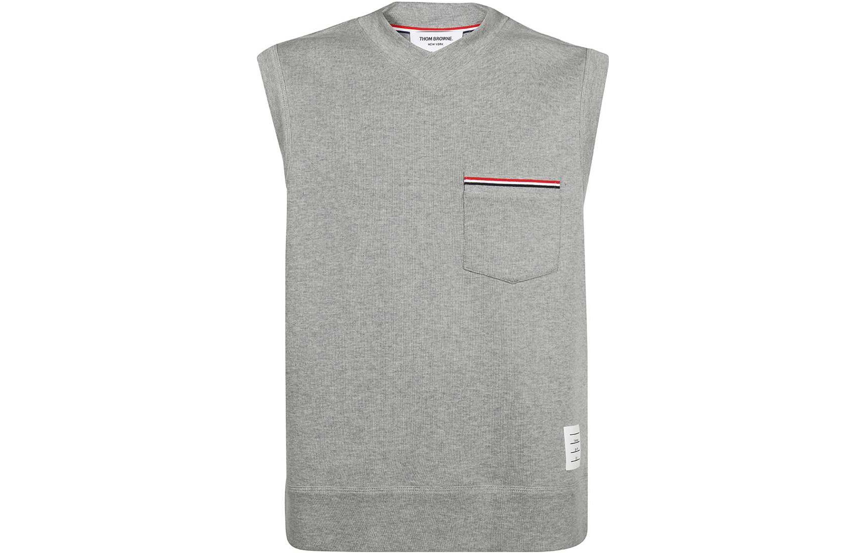

THOM BROWNE Хлопковый жилет в полоску RWB, Gray