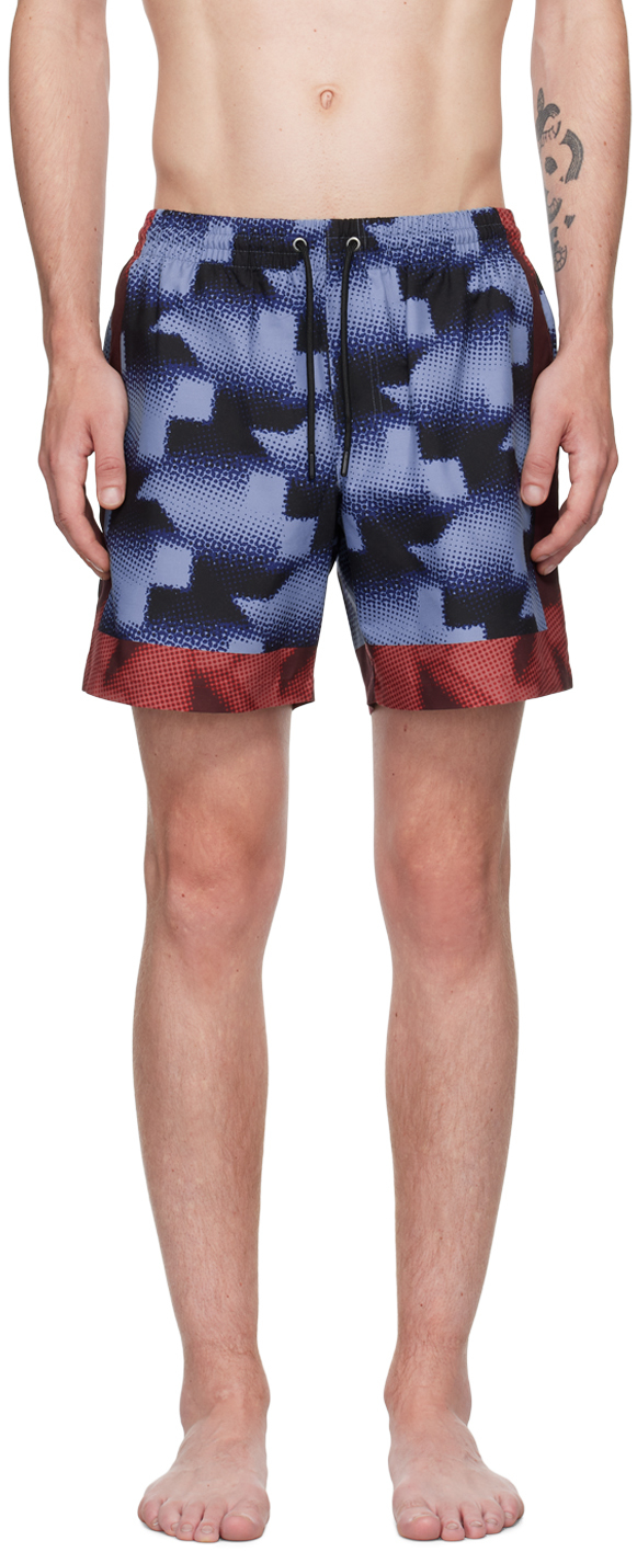 

Синие принтованные шорты для плавания Dries Van Noten, Dessin F