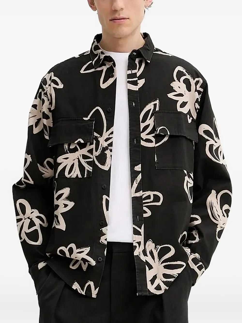 

Рубашка с цветочным принтом Desigual, черный