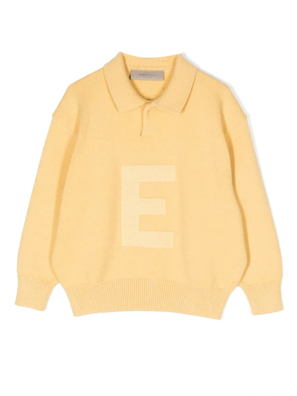 Вязаная рубашка-поло с логотипом Fear Of God Essentials Kids, желтый