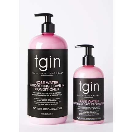 Tgin Rose Water Smoothing Несмываемый кондиционер для натуральных волос 32 унции Thank God It's Natural — фото 2