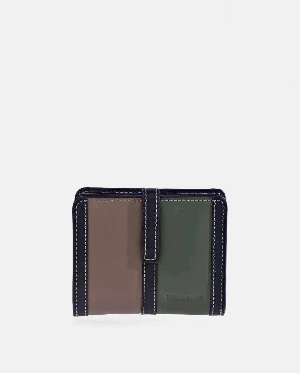 

Маленький кошелек для женщин из трехцветной кожи Daviletto