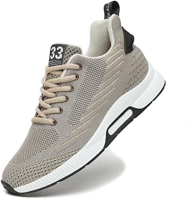 

Мужские лифтовые кроссовки, невидимые с увеличением роста на 6 см, спортивные сетчатые кроссовки с эффектом подъема роста Generic, бежевый