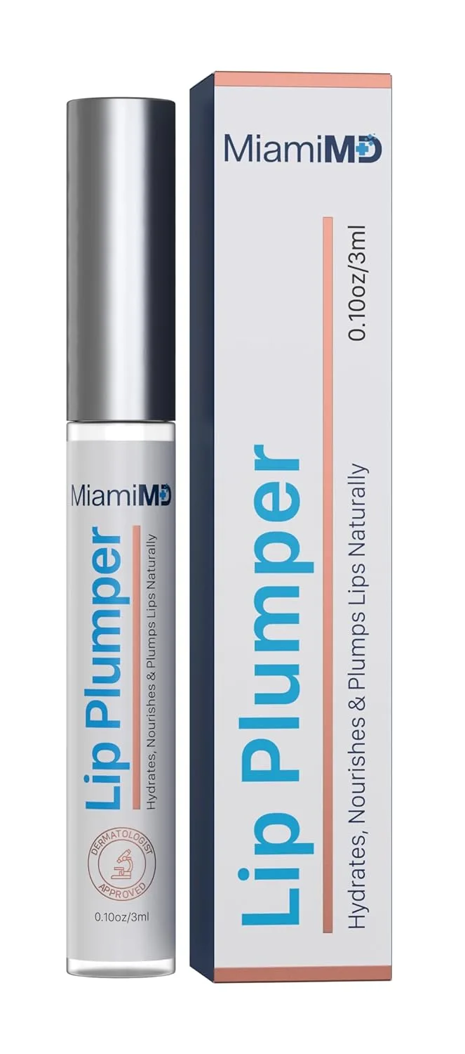 Блеск для губ MiamiMD Lip Plumper (3 мл) премиум-класса для женщин - увлажняющий и питательный, с коллагеном и витамином Е - блеск для увеличения объема губ 2.84 г (1 шт.)