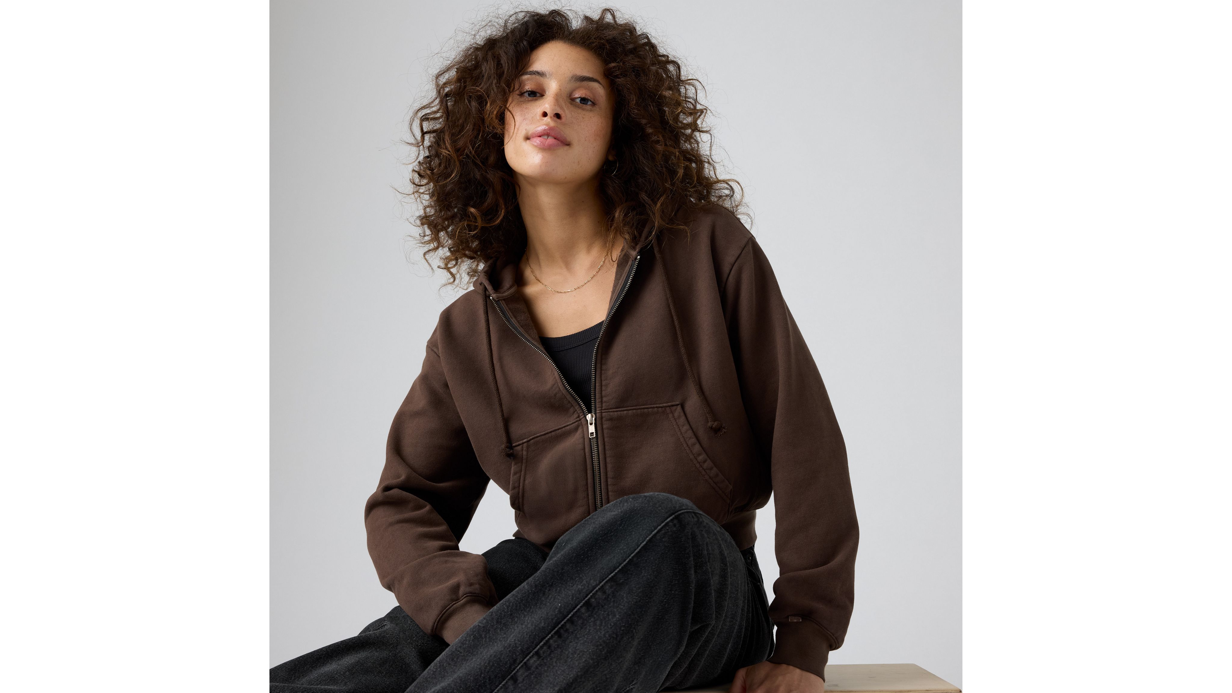 

Толстовка с капюшоном на молнии Heritage Levi's, Bracken - Brown