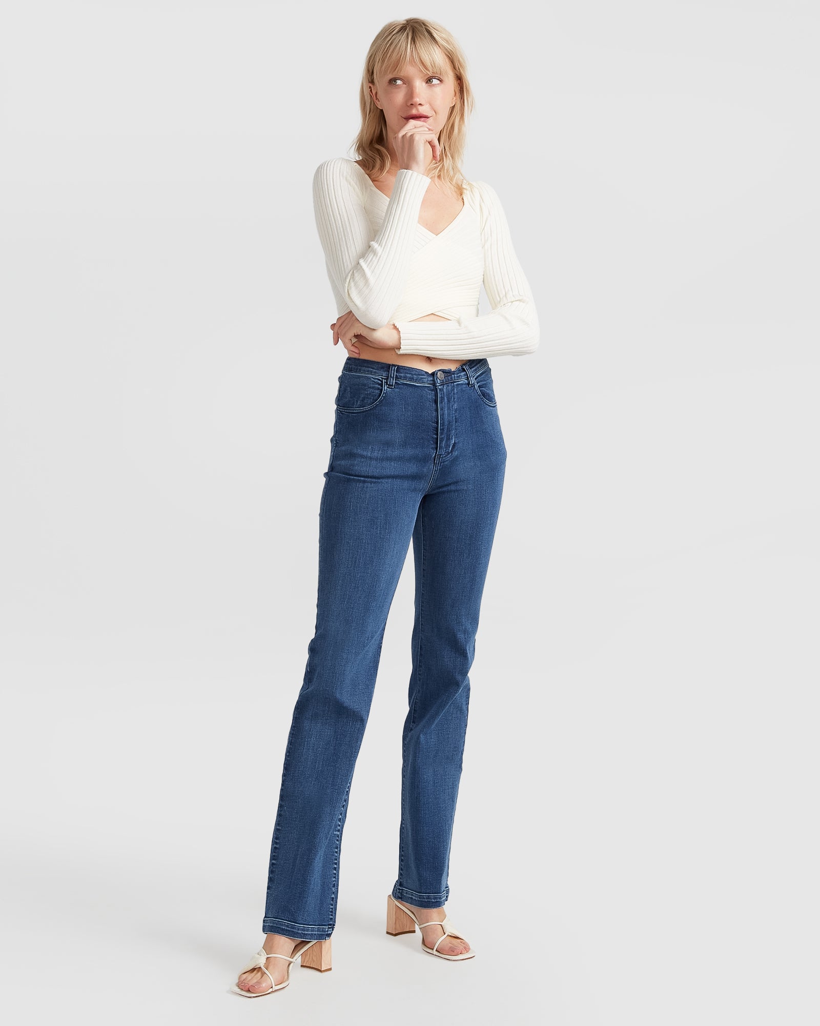 

Джинсы-бутлеги Impossible Highs Belle&Bloom, цвет dark wash