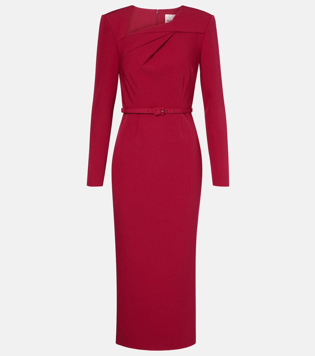 

Платье миди из крепа с поясом Roland Mouret, розовый