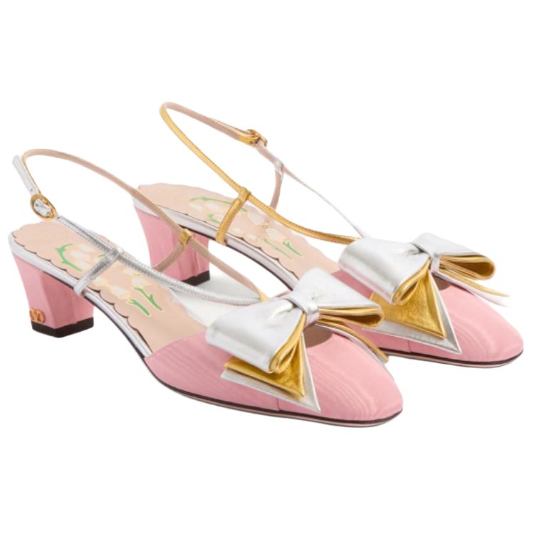 Bowow Chunky Heel High Heels 4.5cm Women's Pink Valentino — фото 4