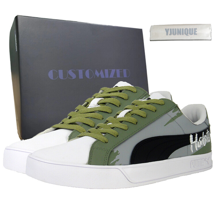

Кроссовки Puma Smash Vulc Skateboarding Shoes Unisex Low-top White, хаки