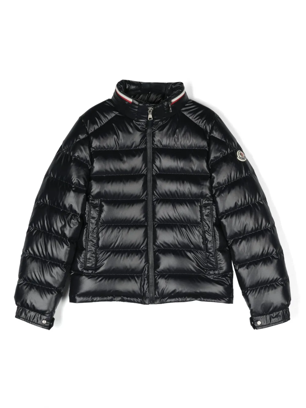 

Пуховик с капюшоном Moncler Enfant, синий
