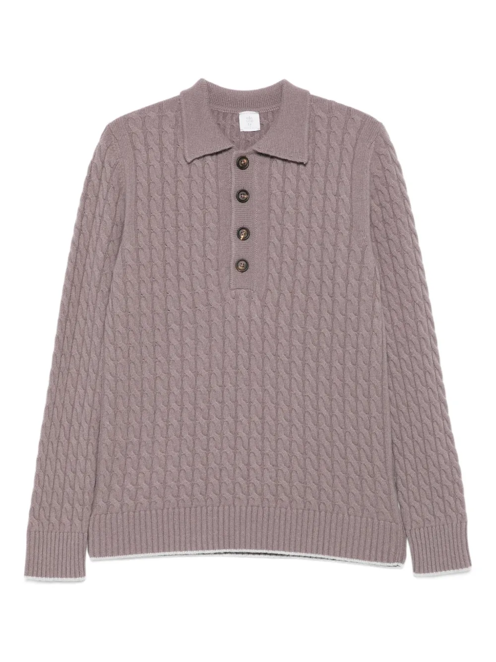 

Свитер фактурной вязки с воротником поло Eleventy, розовый