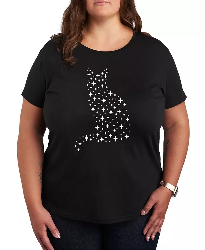 

Футболка с принтом Celestial Cat Plus Size Hybrid Apparel, черный