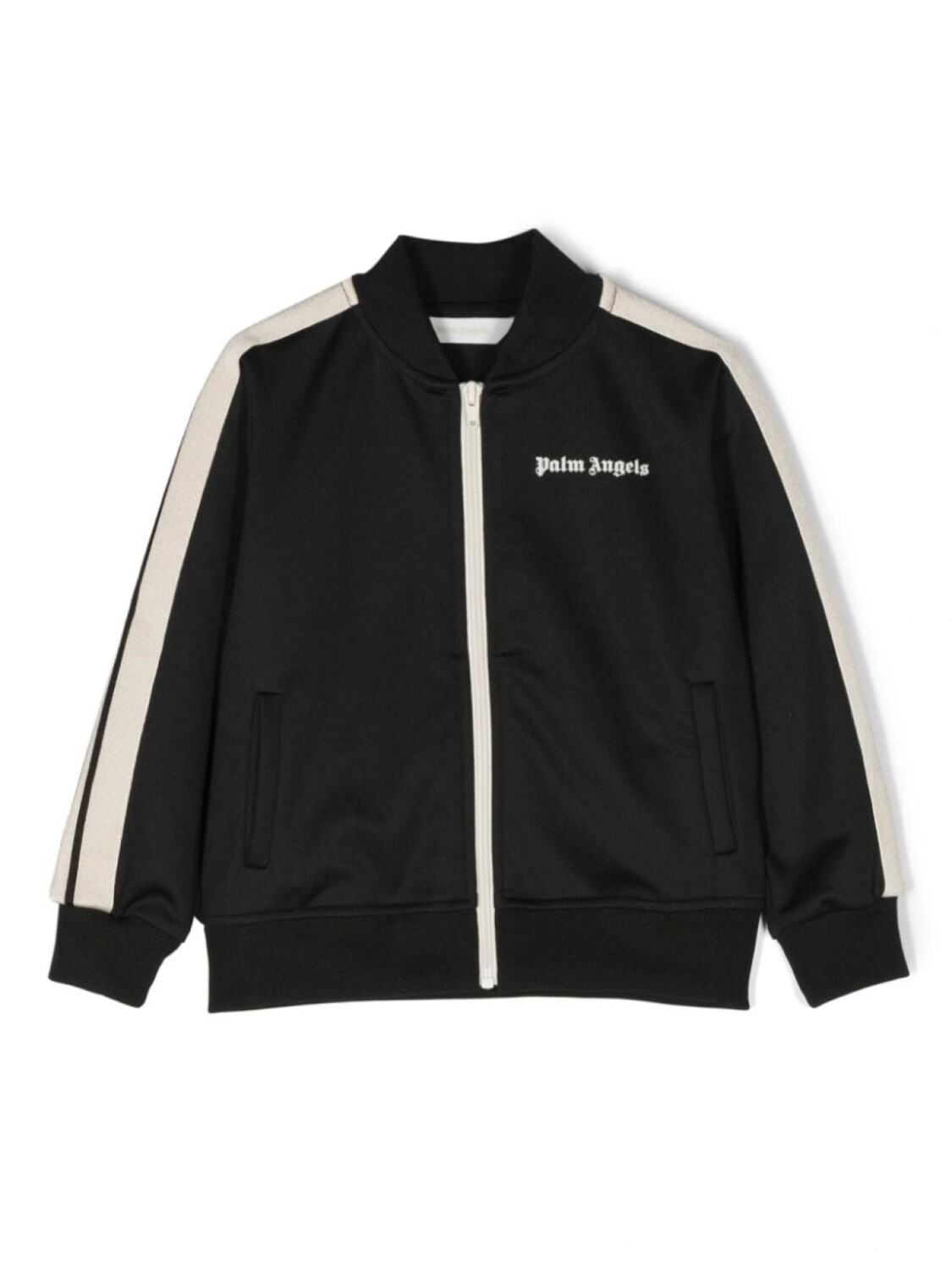 

Palm Angels Kids спортивная куртка с отделкой в полоску, черный