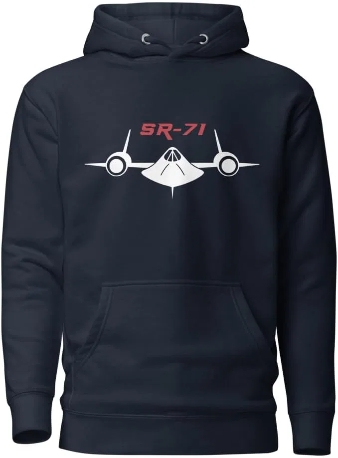 Худи унисекс с изображением самолета SR-71 Blackbird (вид спереди), разведывательного самолета-невидимки, военной авиации и художественным дизайном