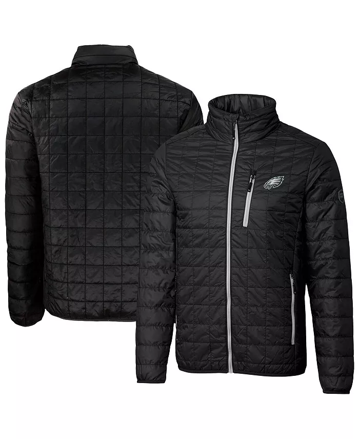 

Мужская черная утепленная пуховая куртка Philadelphia Eagles Rainier PrimaLoft Eco с молнией на всю длину Cutter & Buck
