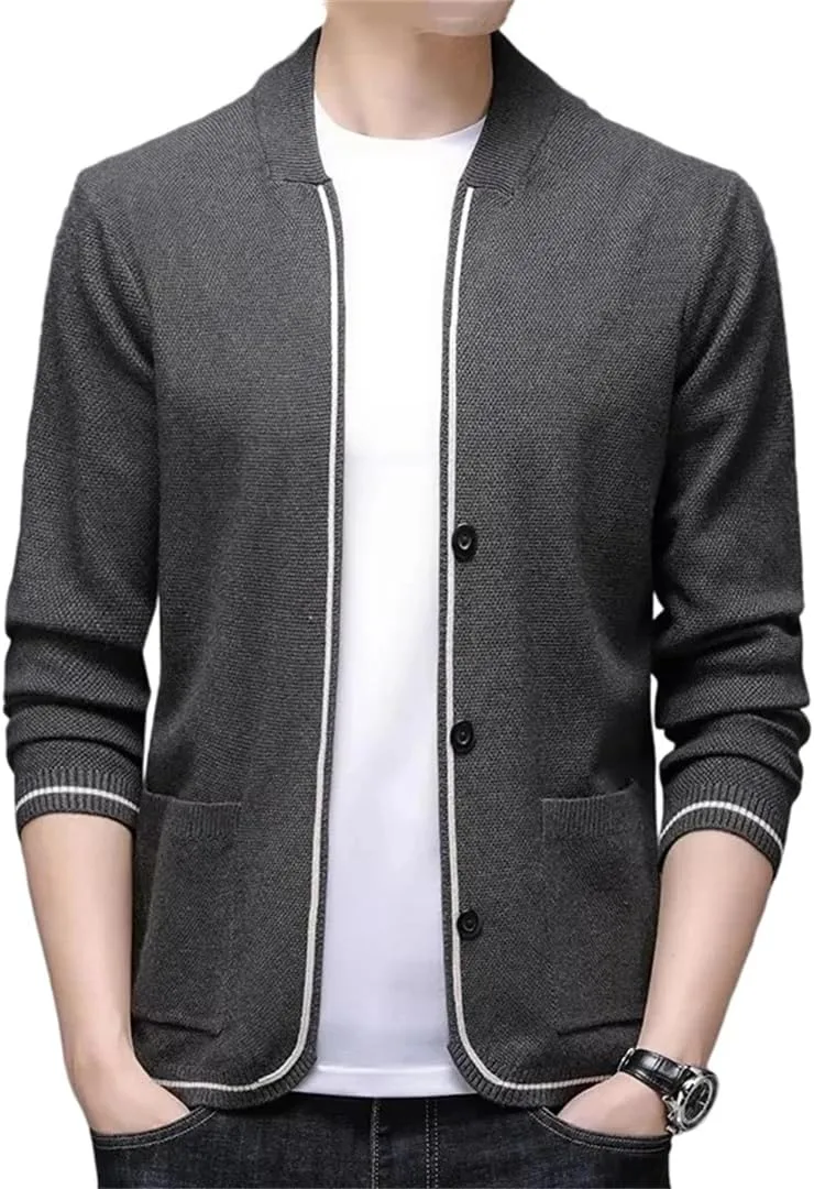 

Мужской кардиган с длинным рукавом, воротником-шалью и карманом