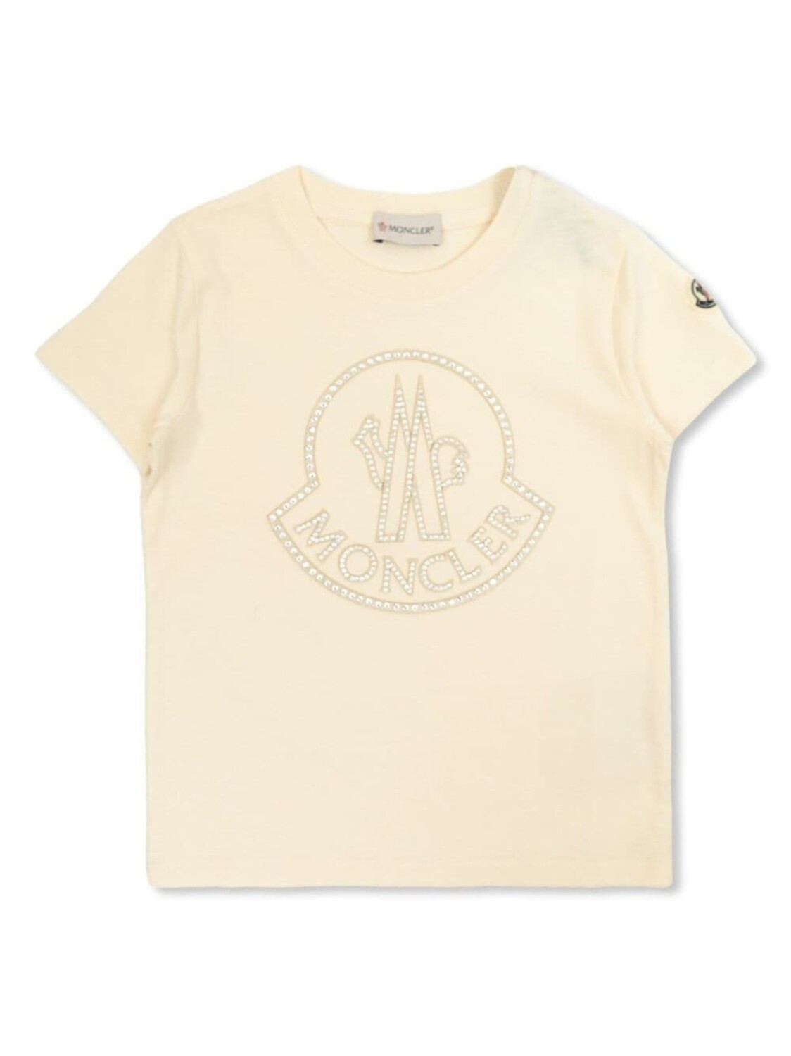 

Moncler Enfant футболка с кристаллическим логотипом, нейтральный цвет