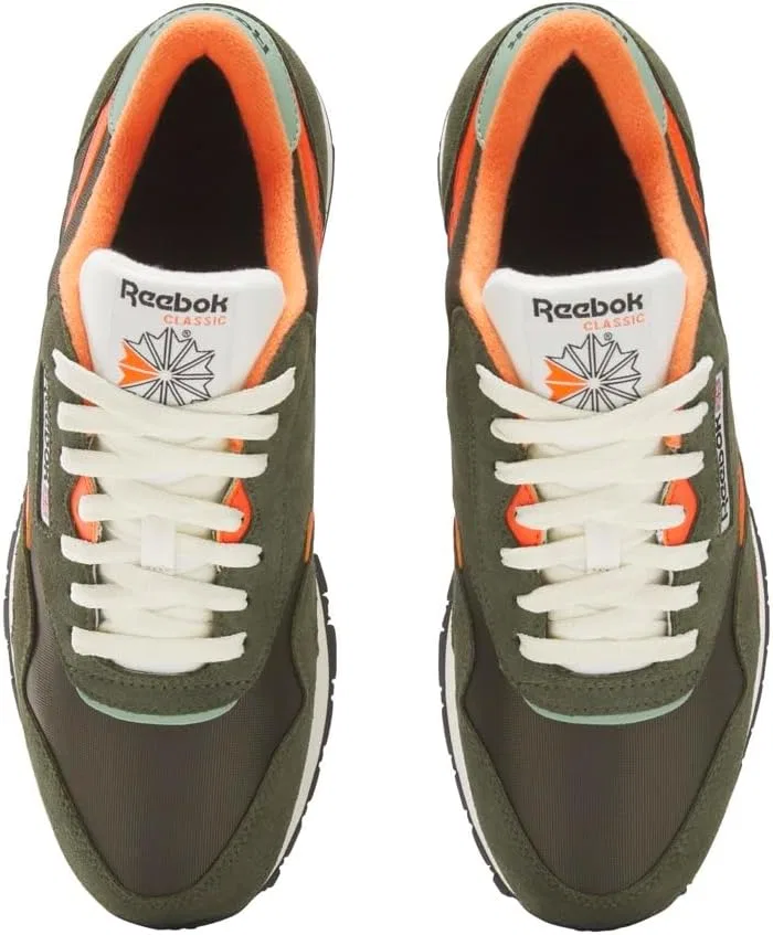 Мужские классические нейлоновые кроссовки Reebok, Hunter Green Pump Orange Vintage Chalk — фото 3
