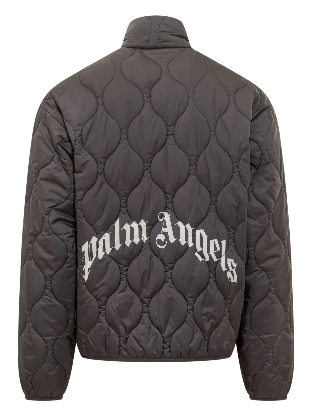 Стёганая куртка с изогнутым логотипом Palm Angels, серый — фото 3