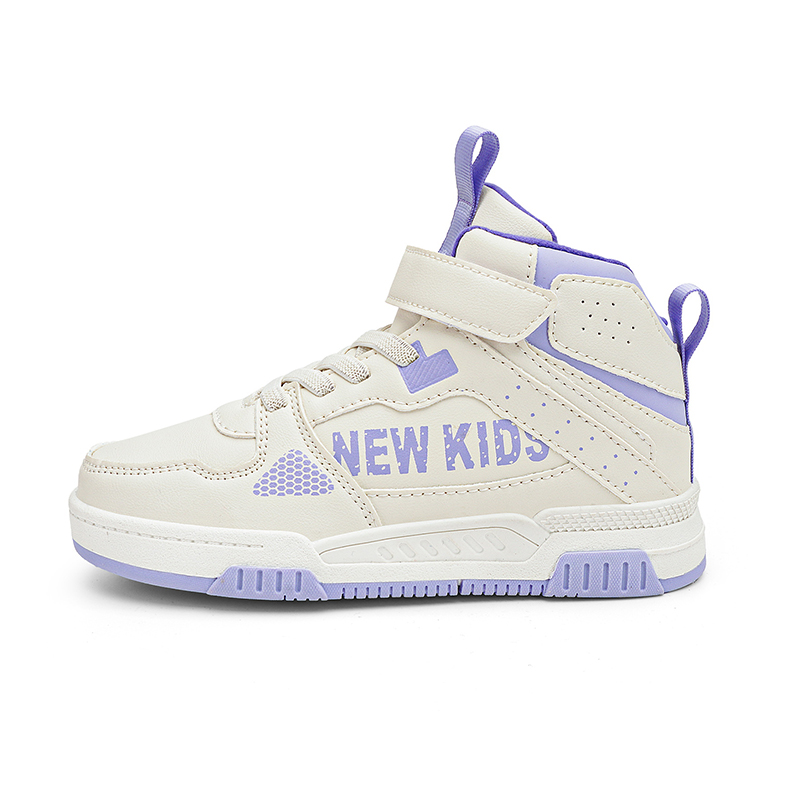 

Скользостойкие износостойкие высокие детские кроссовки для скейтбординга Kids' ROBINHOOD, бежевый фиолетовый