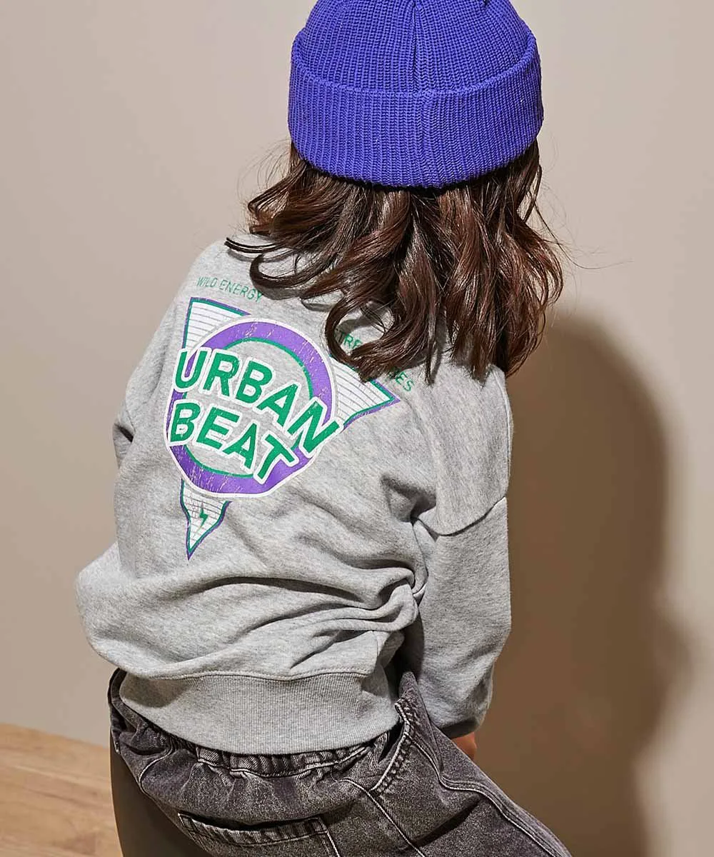 Толстовка с крупным силуэтным принтом Devil Lab, модель 25AW Devirock, цвет 011-Back Logo-Heather Gray