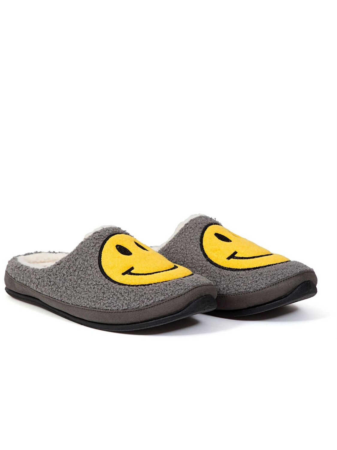 

Мужские уличные шлепанцы Smiley из искусственного меха Deer Stags, цвет Charcoal/White Terry