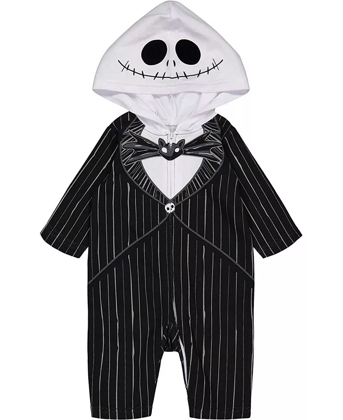 

Мальчики Disney Jack Skellington Комбинезон на молнии для новорожденных Nightmare Before Christmas, черный